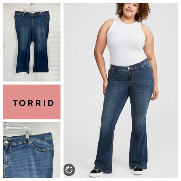 Torrid Bootcut Slim Jeans Plus Size 28T Denim Dark Wash Stretch Casual Pants - Picture 1 of 7